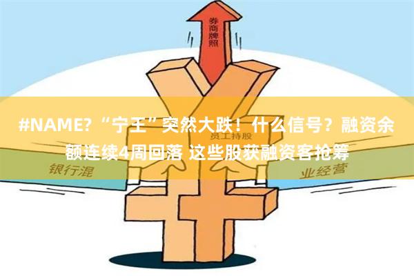 #NAME? “宁王”突然大跌！什么信号？融资余额连续4周回落 这些股获融资客抢筹